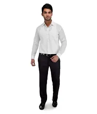 Men's White Khadi Cotton Solid Long Sleeves Regular Fit Casual Shirt-thumb3