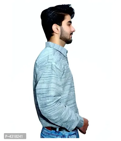 Grey Cotton Solid Casual Shirts For Men-thumb2