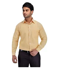 Men's Multicoloured Khadi Cotton Solid Long Sleeves Regular Fit Casual Shirt (Pack of 2)-thumb1