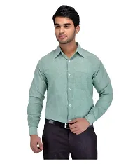 Men's Multicoloured Khadi Cotton Solid Long Sleeves Regular Fit Casual Shirt (Pack of 2)-thumb3