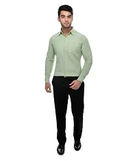 Men's Parrot Khadi Cotton Solid Long Sleeves Regular Fit Casual Shirt-thumb3