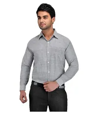 Men's Multicoloured Khadi Cotton Solid Long Sleeves Regular Fit Casual Shirt (Pack of 2)-thumb1