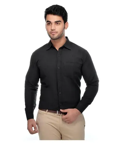 Men's Regular Fit Cotton Solid Casual Shirts