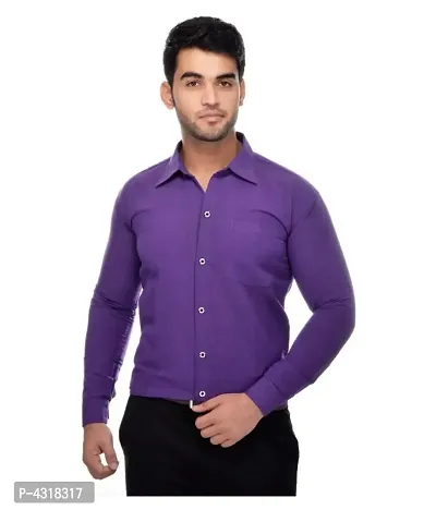 Men's Multicoloured Khadi Cotton Solid Long Sleeves Regular Fit Casual Shirt (Pack of 2)-thumb4