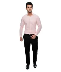 Men's Peach Khadi Cotton Solid Long Sleeves Regular Fit Casual Shirt-thumb3