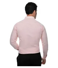 Men's Peach Khadi Cotton Solid Long Sleeves Regular Fit Casual Shirt-thumb1