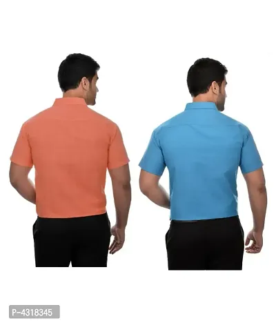 Multicoloured Cotton Solid Casual Shirts For Men-thumb2
