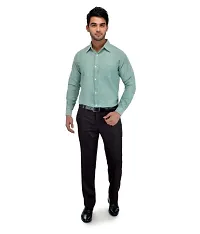 Men's Green Khadi Cotton Solid Long Sleeves Regular Fit Casual Shirt-thumb3