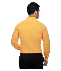 Men's Yellow Khadi Cotton Solid Long Sleeves Regular Fit Casual Shirt-thumb1