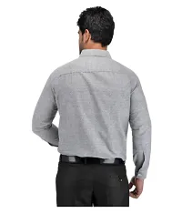 Men's Grey Khadi Cotton Solid Long Sleeves Regular Fit Casual Shirt-thumb1