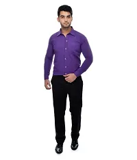 Purple Cotton Solid Casual Shirts For Men-thumb3