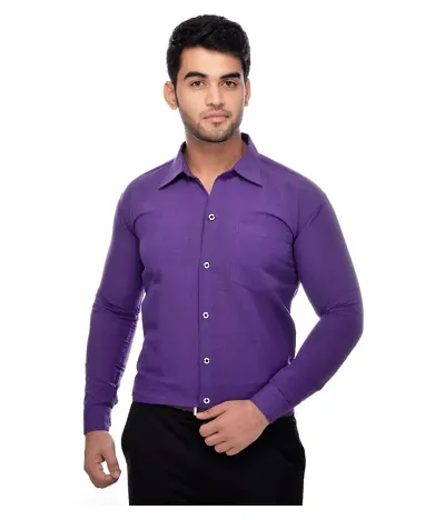 Men's Regular Fit Cotton Solid Casual Shirts