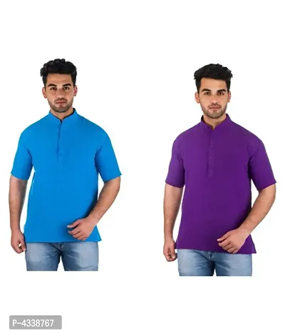 Men Khadi Multi Khadi Kurta Pack of 2