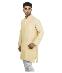 Men Khadi Yellow Khadi Kurta-thumb1