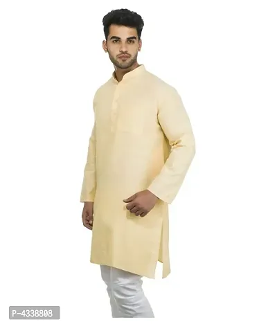 Men Khadi Yellow Khadi Kurta-thumb2