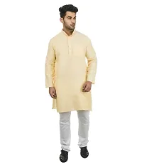 Men Khadi Yellow Khadi Kurta-thumb3