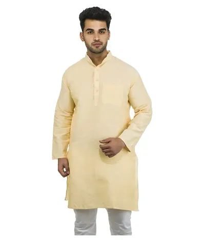 Solid Khadi Short Kurtas For Men