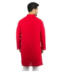 Men Khadi Red Khadi Kurta-thumb2