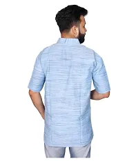 Blue Khadi Kurtas For Men-thumb2