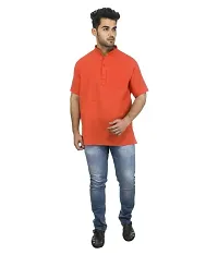 Men Khadi Orange Khadi Kurta-thumb3