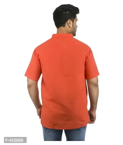 Men Khadi Orange Khadi Kurta-thumb2