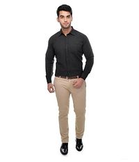 Men's Khadi Black Formal Regular Fit Shirt-thumb3