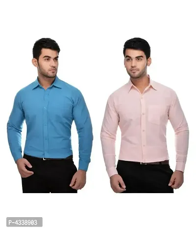 Men's Khadi Multi Formal Regular Fit Shirt Pack of 2