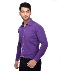 Men's Khadi Purple Formal Regular Fit Shirt-thumb1