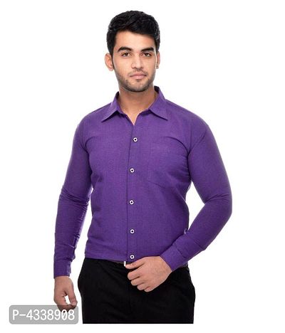 Men's Khadi Purple Formal Regular Fit Shirt