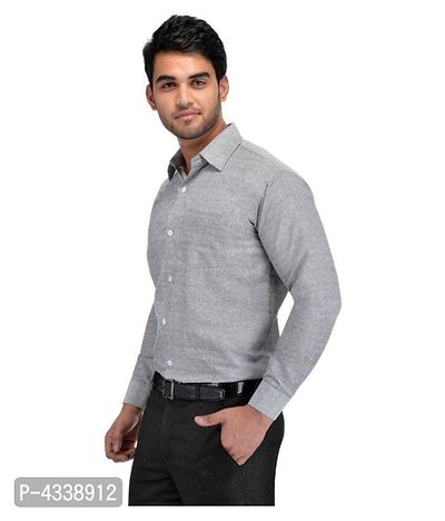 Grey Cotton Solid Formal Shirts For Men-thumb2