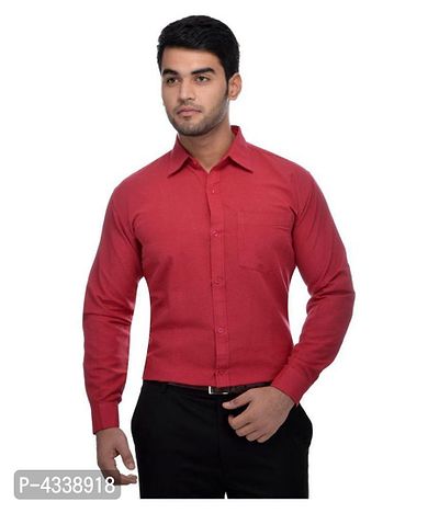 Men's Khadi Red Formal Regular Fit Shirt