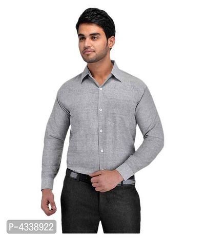 Men's Khadi Grey Formal Regular Fit Shirt-thumb0