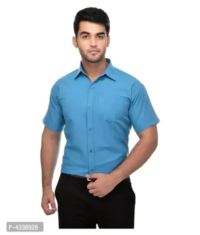 Men's Khadi Turquoise & Maroon Formal Regular Fit Shirt Set Of 2-thumb4