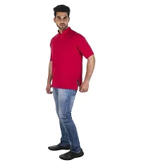 Men's Red Khadi Solid Kurtas - Single-thumb3