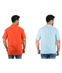 Men's Multicoloured Khadi Solid Kurtas - Pack of 2-thumb2
