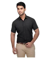 Men's Multi Khadi Half Solid Regular Fit Formal Shirts - Pack of 2-thumb3