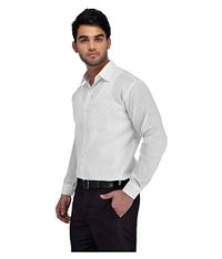 Men's White Khadi Full Solid Regular Fit Formal Shirts - Single Pack-thumb1