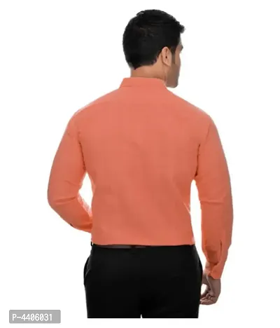 Men's Orange Khadi Full Solid Regular Fit Formal Shirts - Single-thumb2