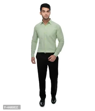 Men's Green Khadi Full Solid Regular Fit Formal Shirts - Single-thumb4