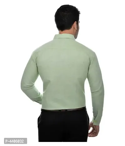 Men's Green Khadi Full Solid Regular Fit Formal Shirts - Single-thumb2