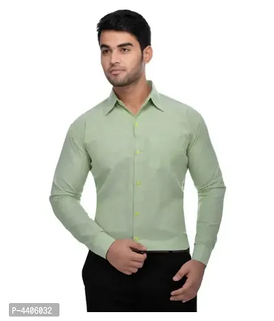 Men's Green Khadi Full Solid Regular Fit Formal Shirts - Single-thumb0