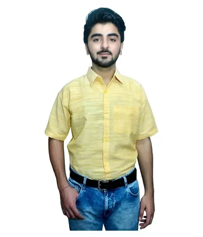 Men's Regular Fit Cotton Textured Formal Shirts