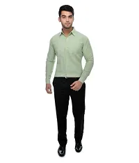 Stylish Cotton Solid Green Casual Shirt For Men-thumb3