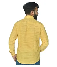 Stylish Cotton Solid Yellow Casual Shirt For Men-thumb2
