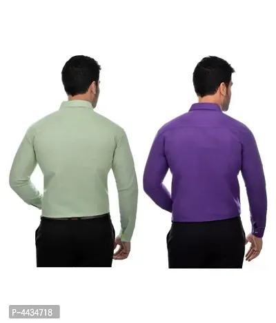 Stylish Cotton Solid Multicoloured Casual Shirt For Men( Pack Of 2 )-thumb2