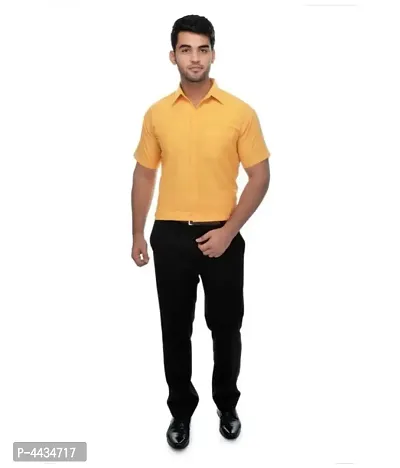 Stylish Cotton Solid Yellow Casual Shirt For Men-thumb4