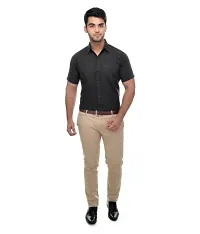 Stylish Cotton Solid Black Casual Shirt For Men-thumb3