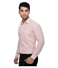 Stylish Cotton Solid Pink Casual Shirt For Men-thumb1