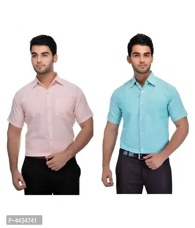 Stylish Cotton Solid Multicoloured Casual Shirt For Men( Pack Of 2 )