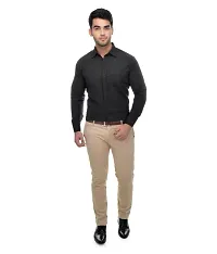 Stylish Cotton Solid Black Casual Shirt For Men-thumb3